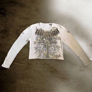 white mallgoth y2k long sleeve T-shirt